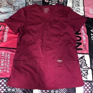 Maroon cherokee scrub top size S
